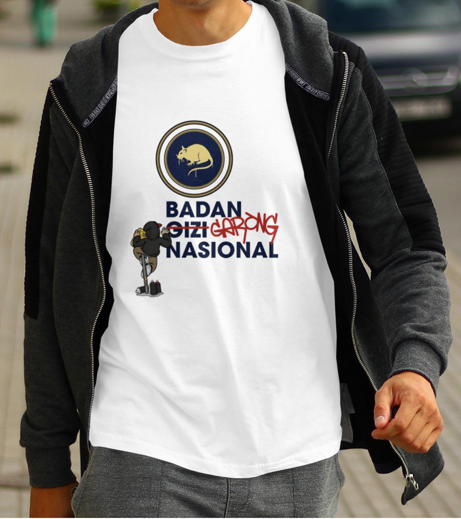Badan Gizi Garong Nasional Indonesia Rat Symbol Satire T-Shirt