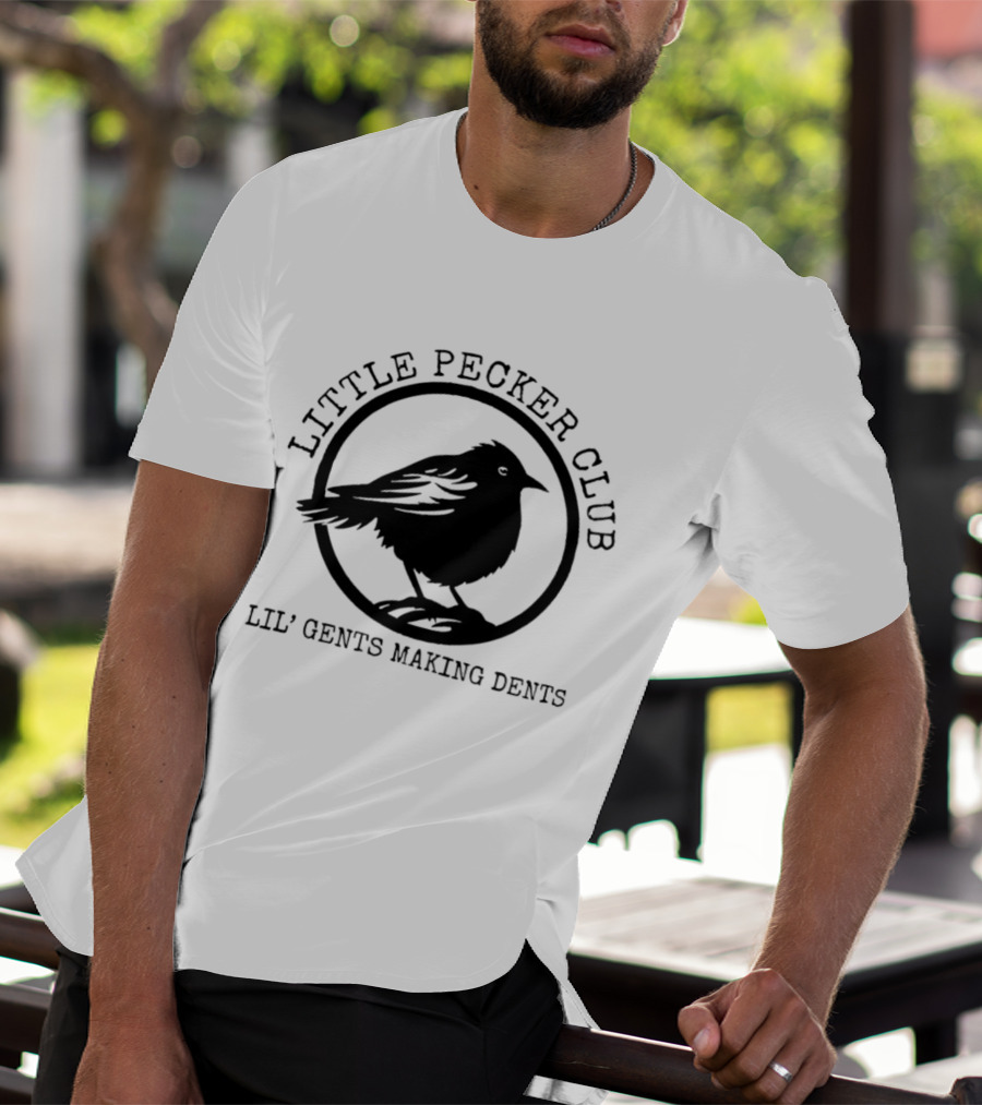 Little Pecker Club Lil' Gents Making Dents Bird Silhouette Circle T-Shirt