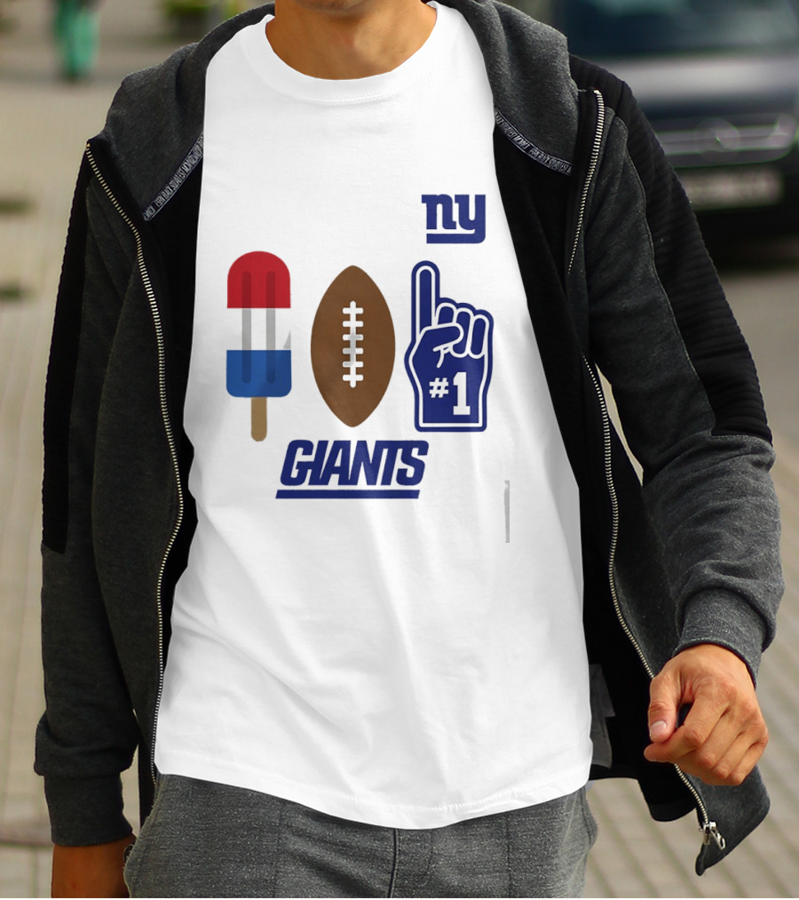 New York Giants Popsicle Football Foam Finger #1 Americana Pop 2026 Season T-Shirt