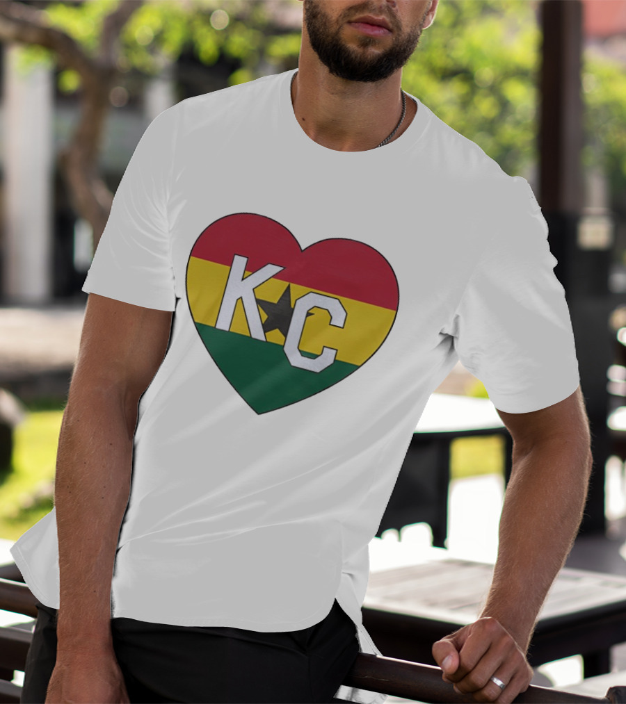 Ghana Flag Colors KC Heart T-Shirt