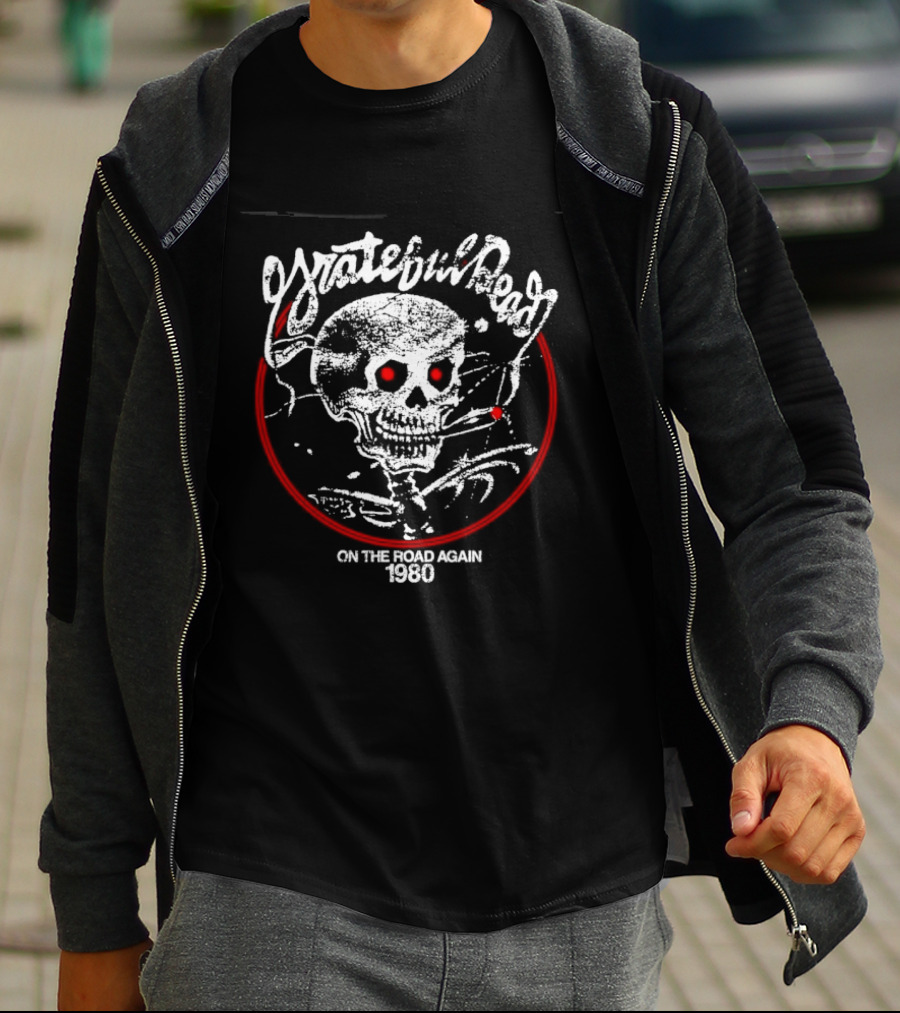 Grateful Dead 1980 Skull On The Road Again T-Shirt