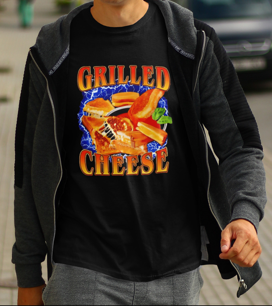 Grilled Cheese Lightning 90s Bootleg Blue T-Shirt