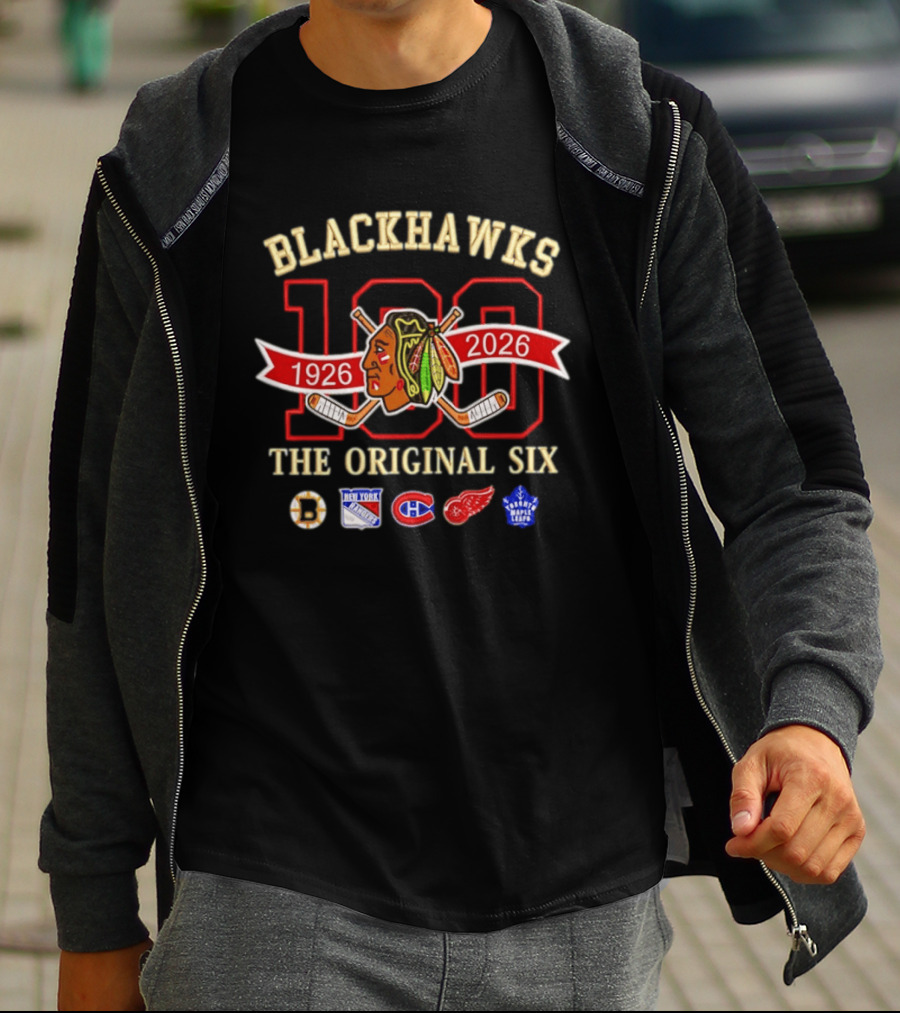 Blackhawks 100th Anniversary 1926 2026 The Original Six T-Shirt