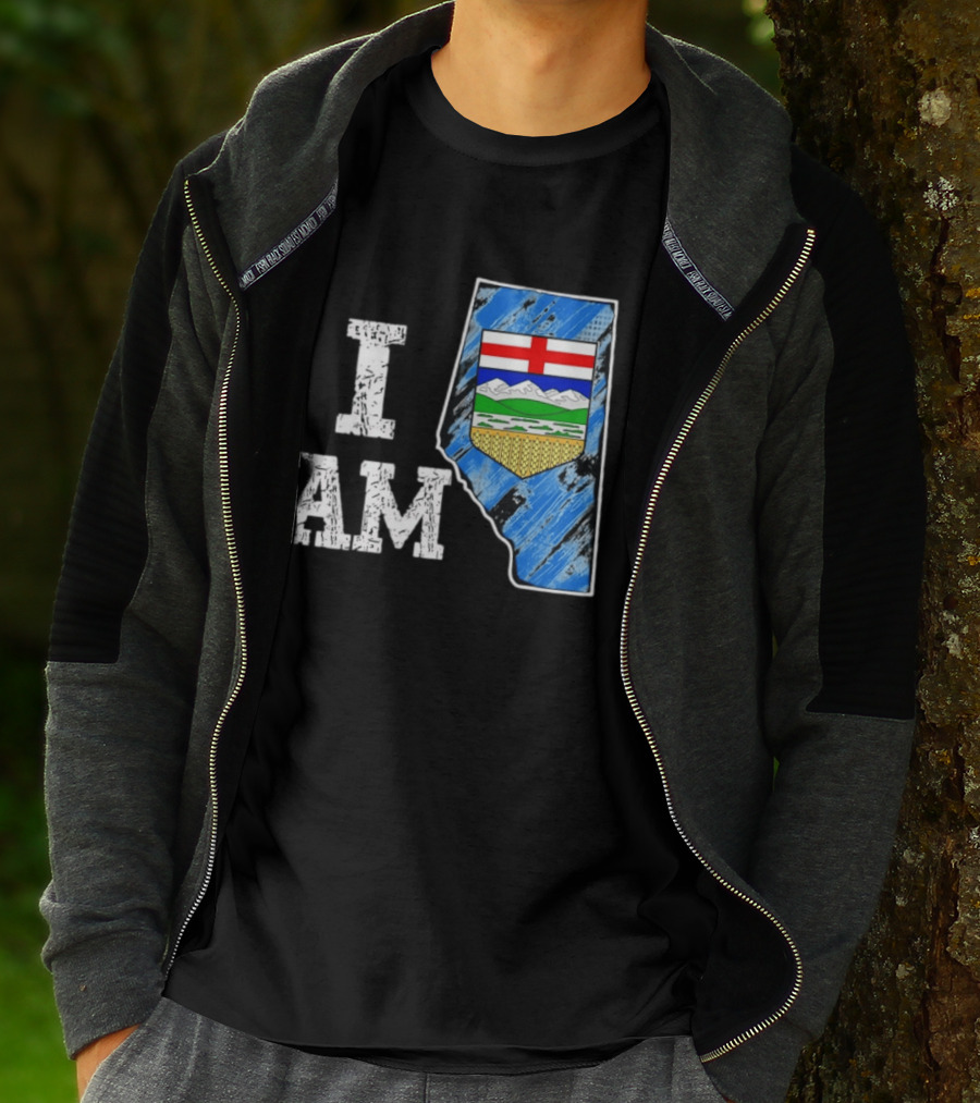 I Am Alberta Canada Province Emblem And Flag Pride T-Shirt