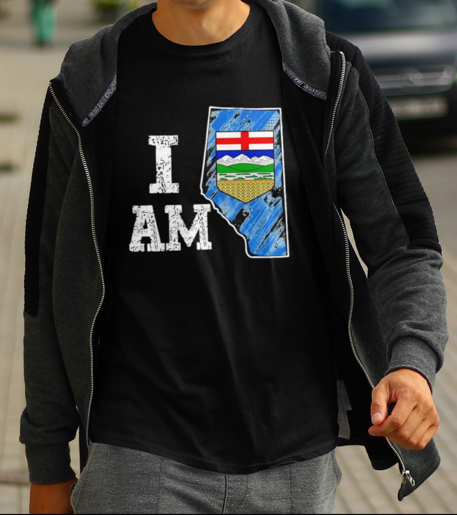 I Am Alberta Canada Province Emblem And Flag Pride T-Shirt
