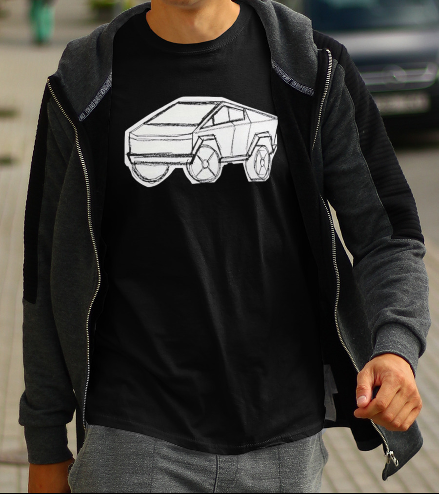 Tesla Cybertruck Electric Vehicle Cyber Sketch T-Shirt