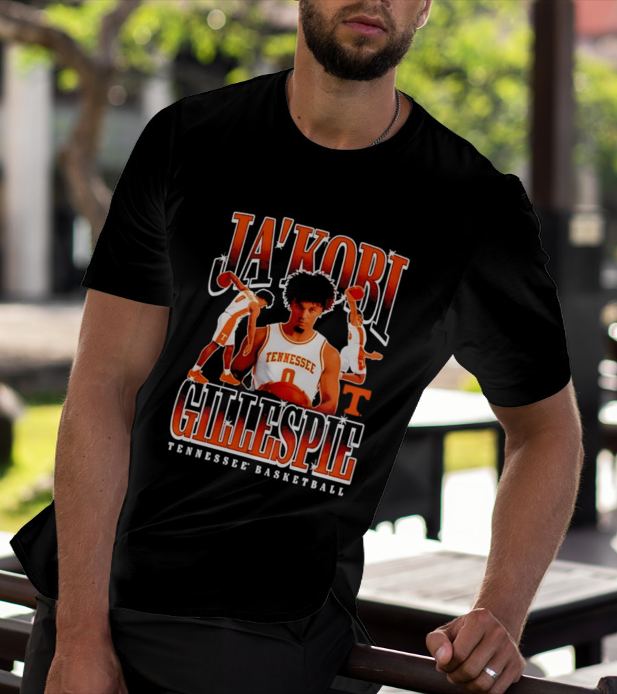 Ja'Kobi Gillespie Tennessee Volunteers Basketball Player Number 0 T-Shirt
