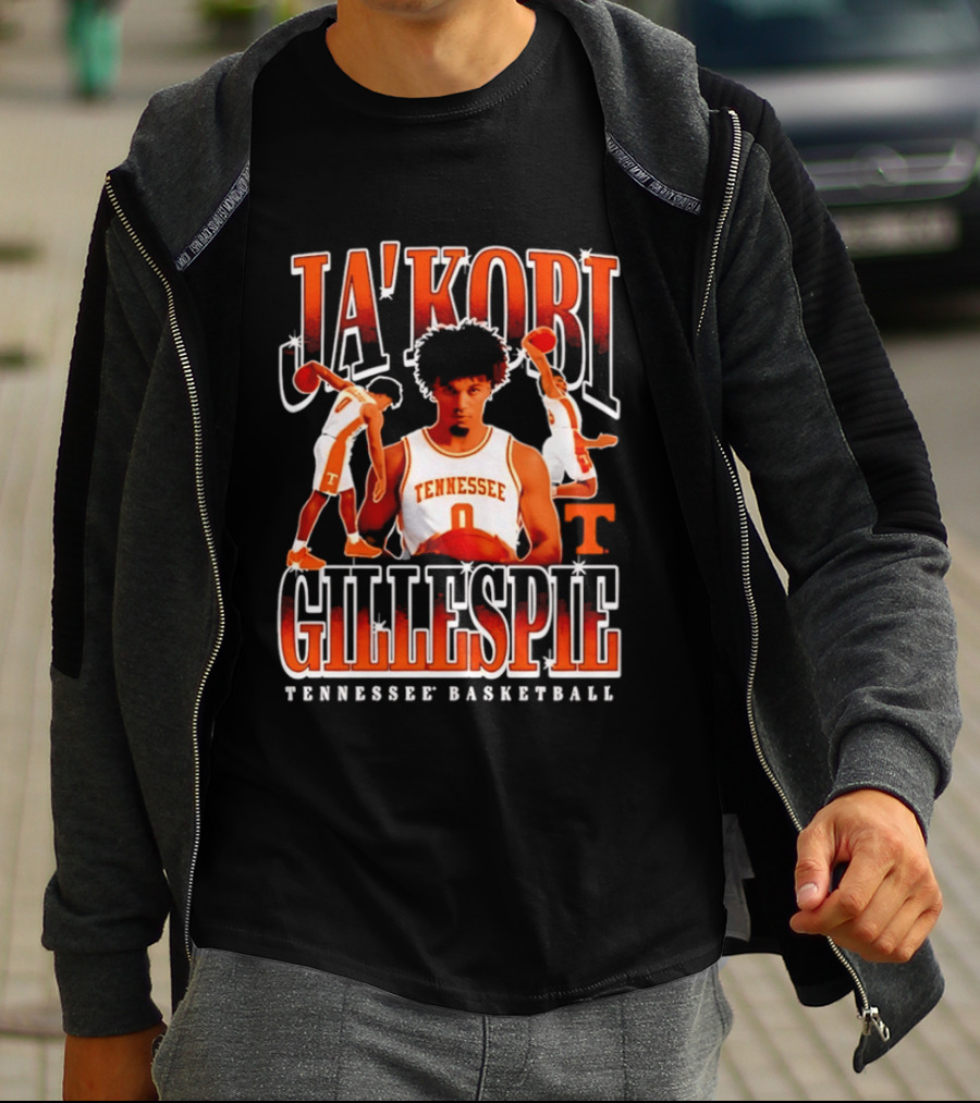 Ja'Kobi Gillespie Tennessee Volunteers Basketball Player Number 0 T-Shirt