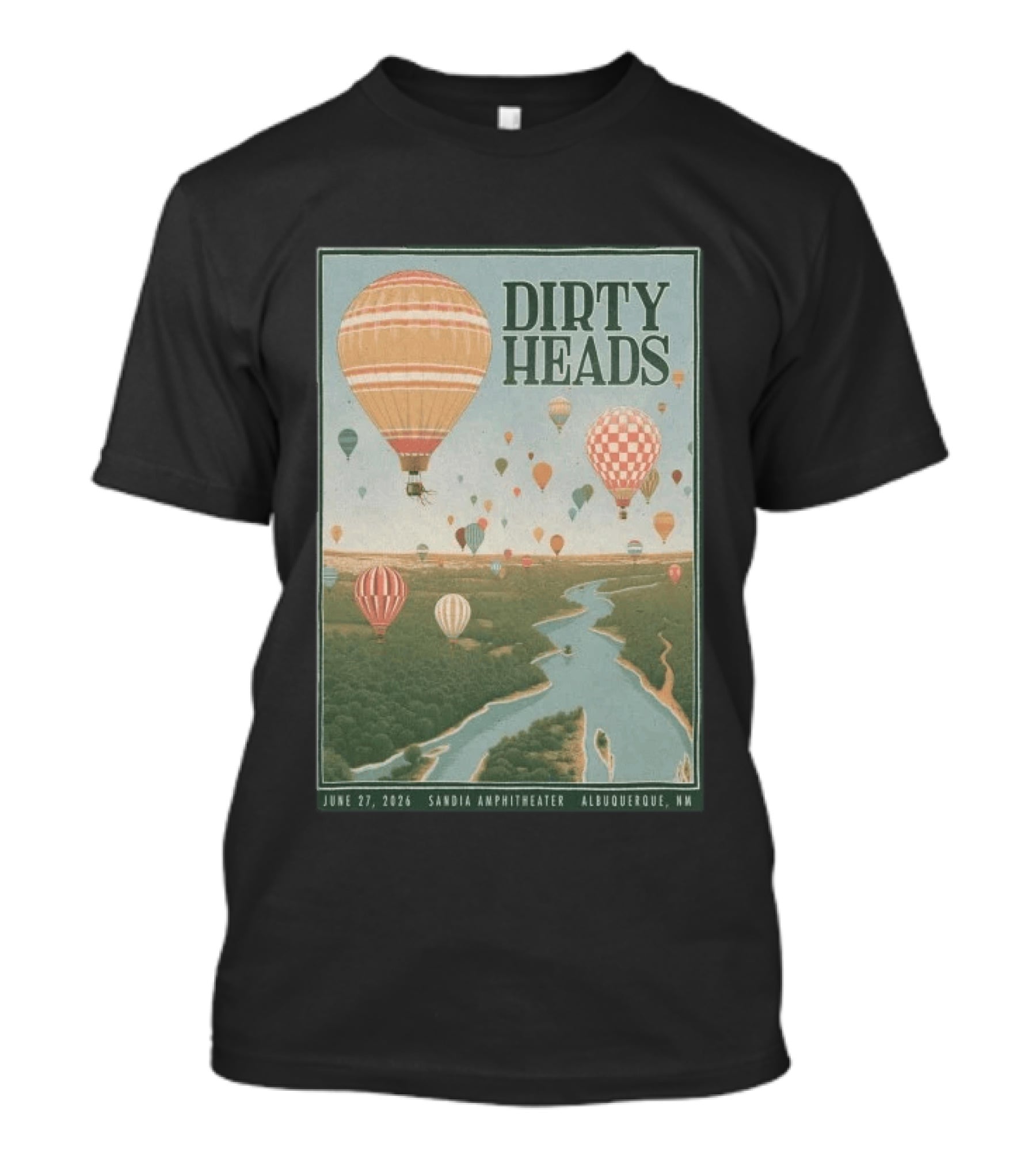 Dirty Heads Sandia Amphitheater Albuquerque NM Hot Air Balloons June 27 2026 T-Shirt