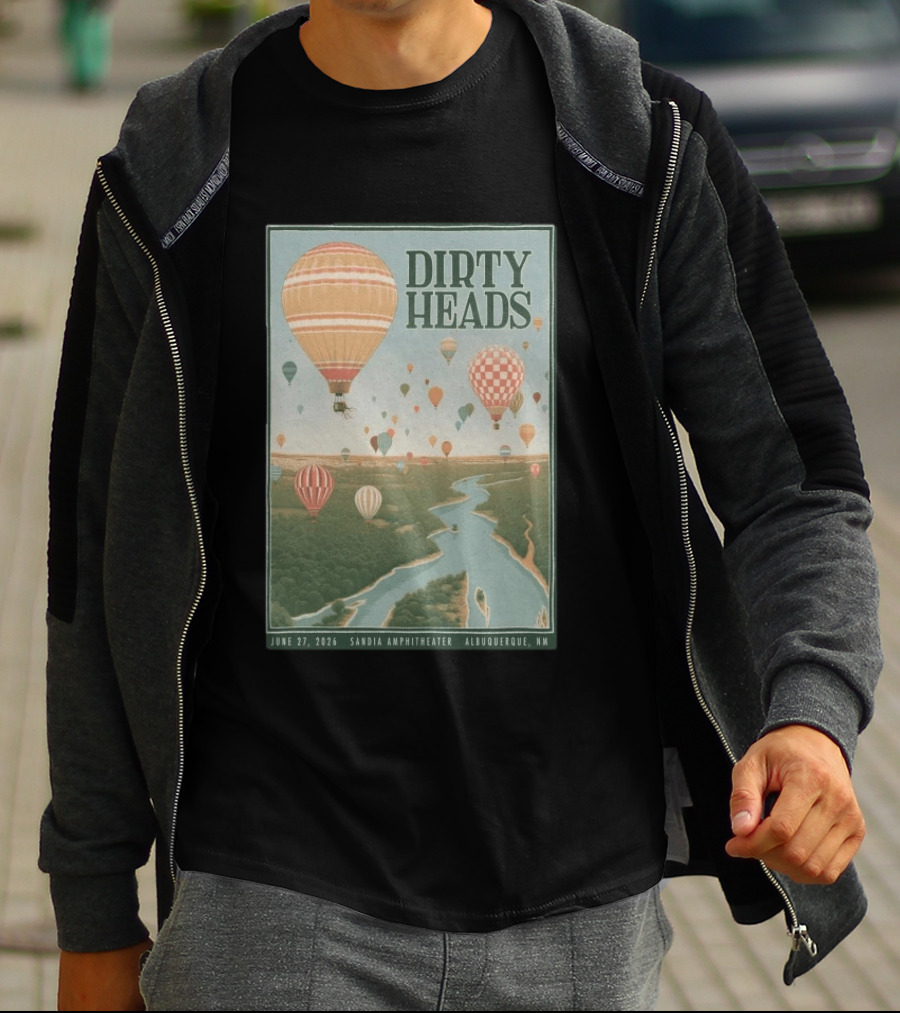 Dirty Heads Sandia Amphitheater Albuquerque NM Hot Air Balloons June 27 2026 T-Shirt