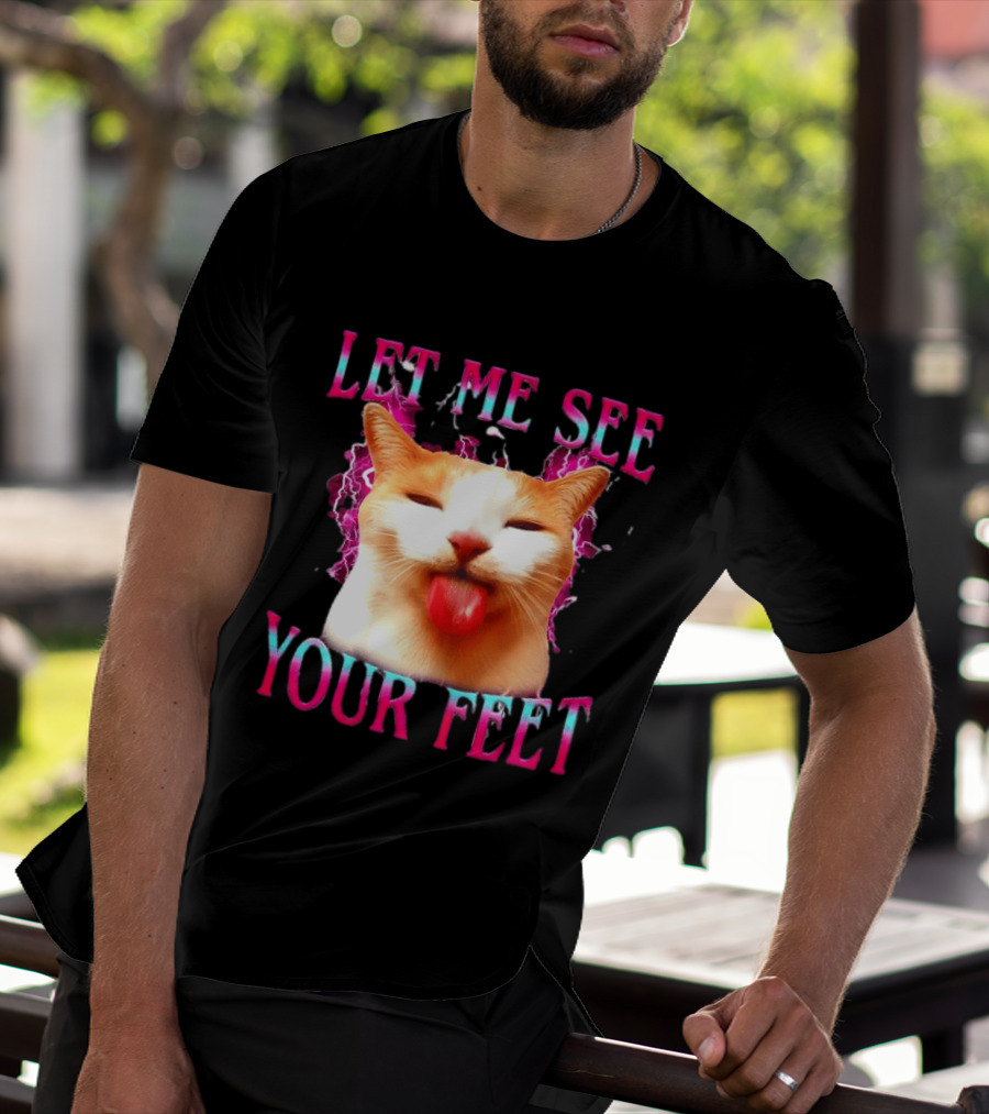 Let Me See Your Feet Cat Blep Lightning T-Shirt