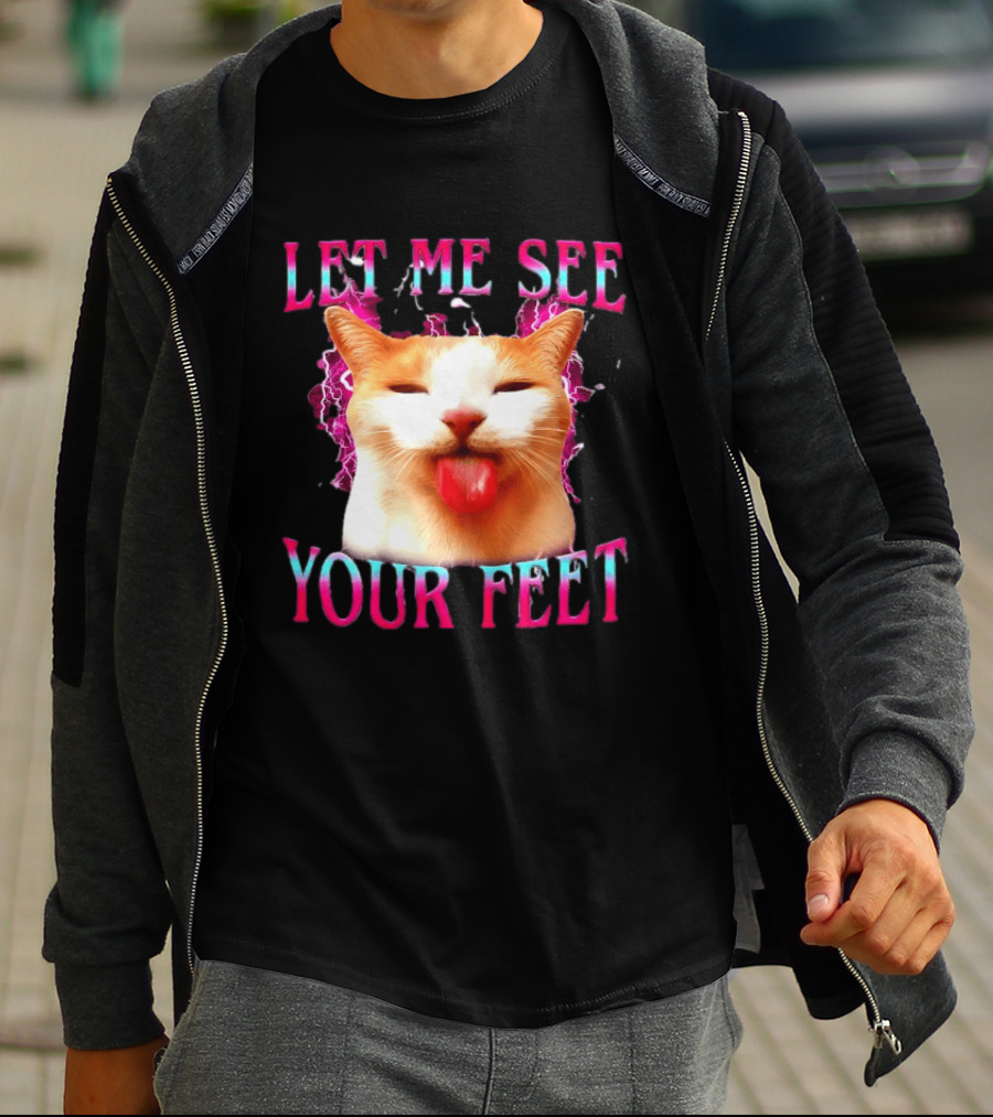 Let Me See Your Feet Cat Blep Lightning T-Shirt