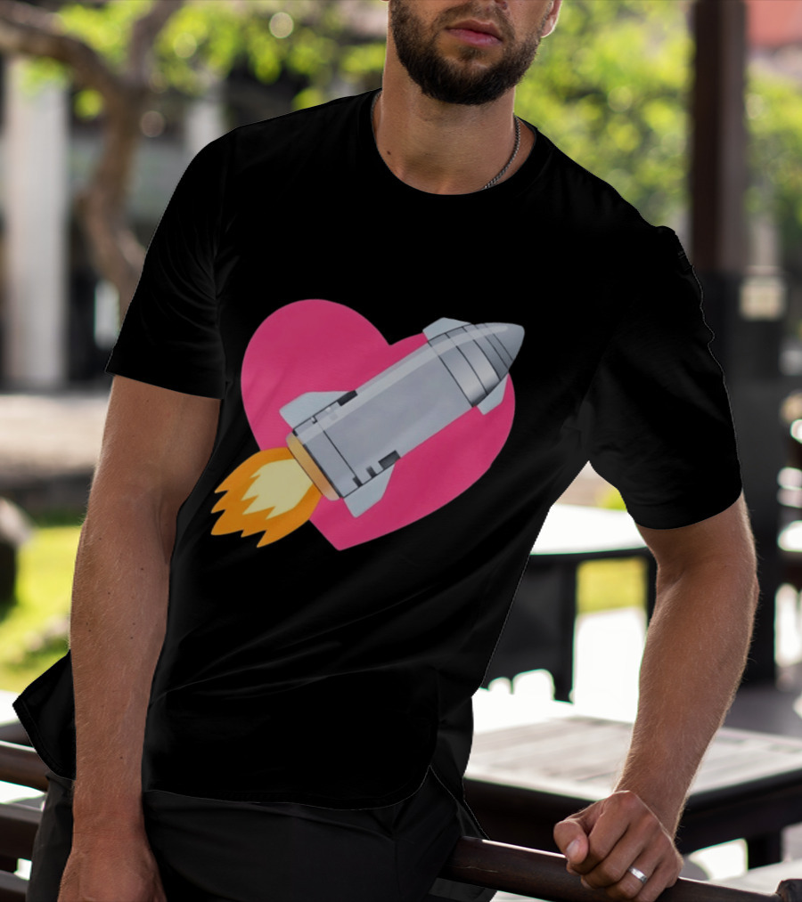 Merger Rocket Heart Space Love Launch T-Shirt