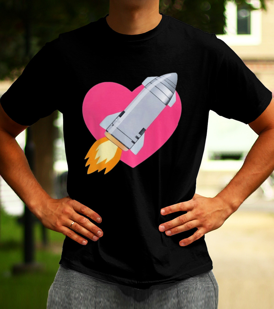 Merger Rocket Heart Space Love Launch T-Shirt