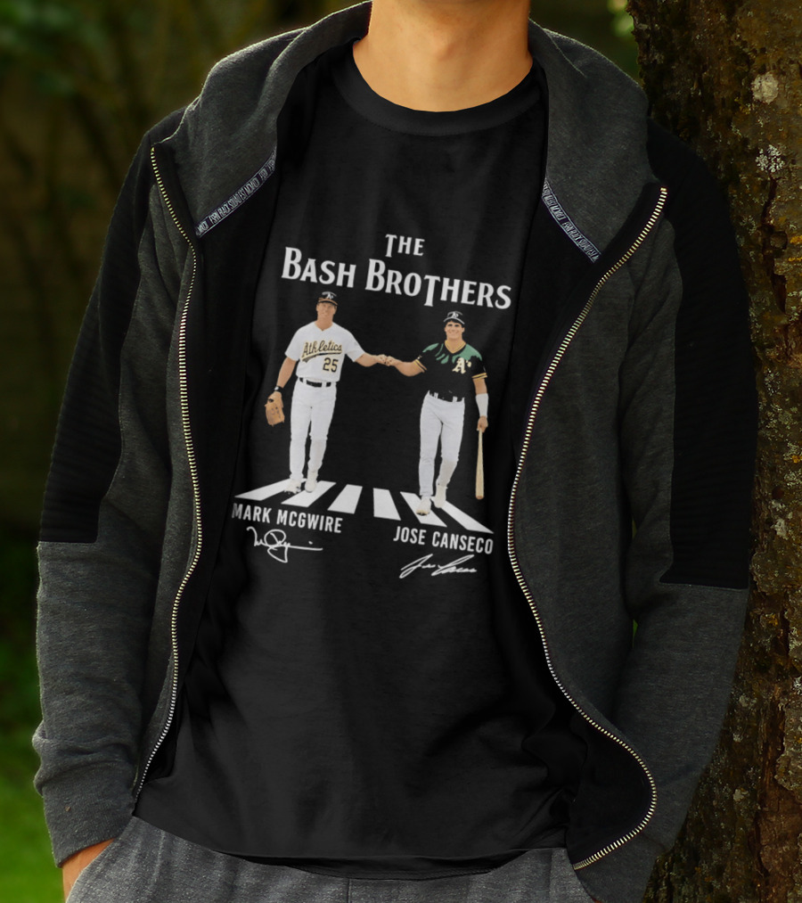 The Bash Brothers Mark McGwire Jose Canseco Oakland Athletics Abbey Road T-Shirt