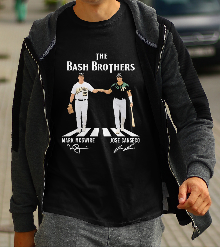 The Bash Brothers Mark McGwire Jose Canseco Oakland Athletics Abbey Road T-Shirt