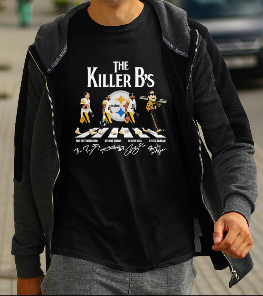 Pittsburgh Steelers The Killer B's Abbey Road Ben Roethlisberger Antonio Brown Le'Veon Bell Steely McBeam T-Shirt