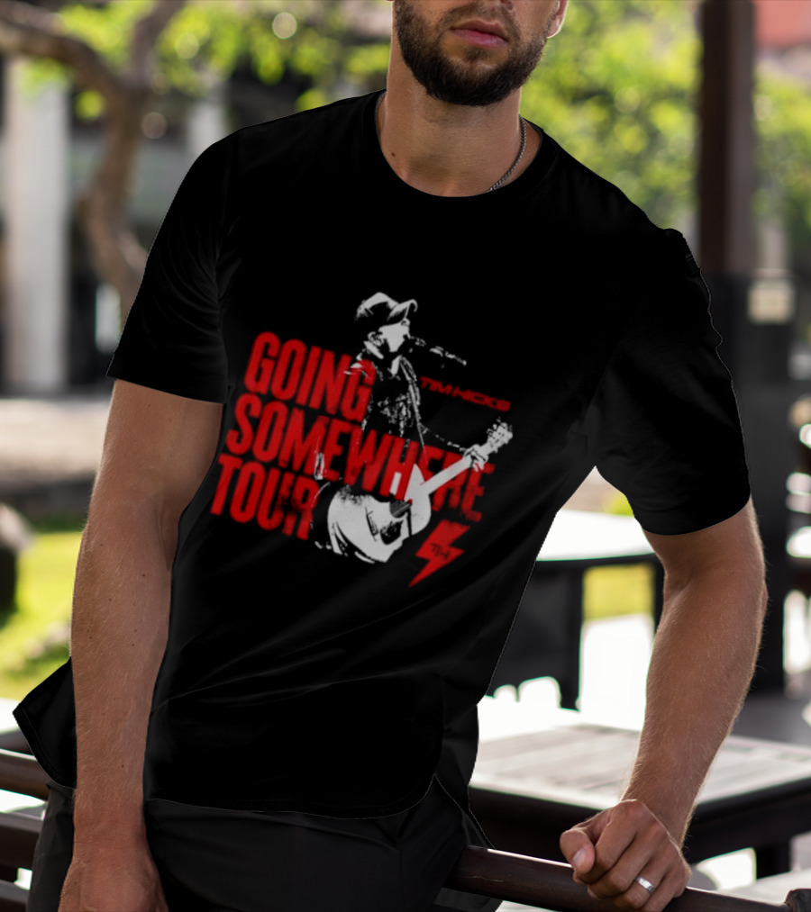 Tim Hicks Going Somewhere Tour Guitar Lightning Bolt T-Shirt