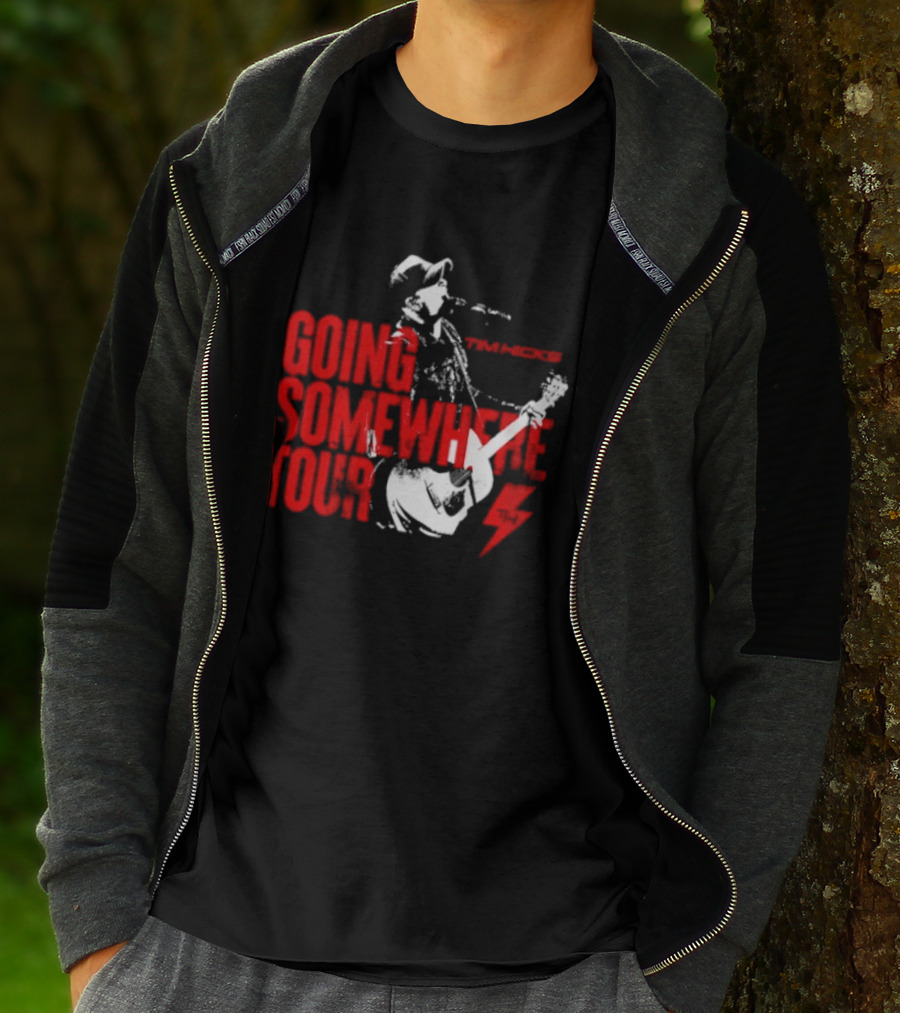 Tim Hicks Going Somewhere Tour Guitar Lightning Bolt T-Shirt