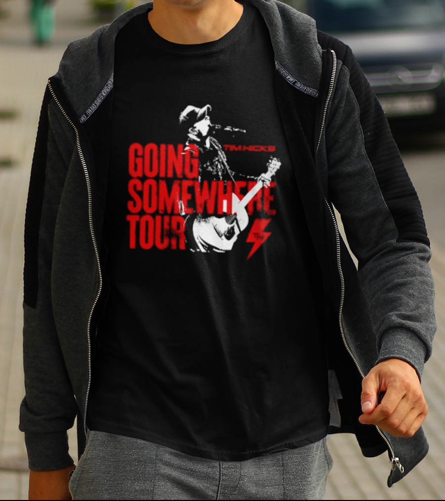 Tim Hicks Going Somewhere Tour Guitar Lightning Bolt T-Shirt