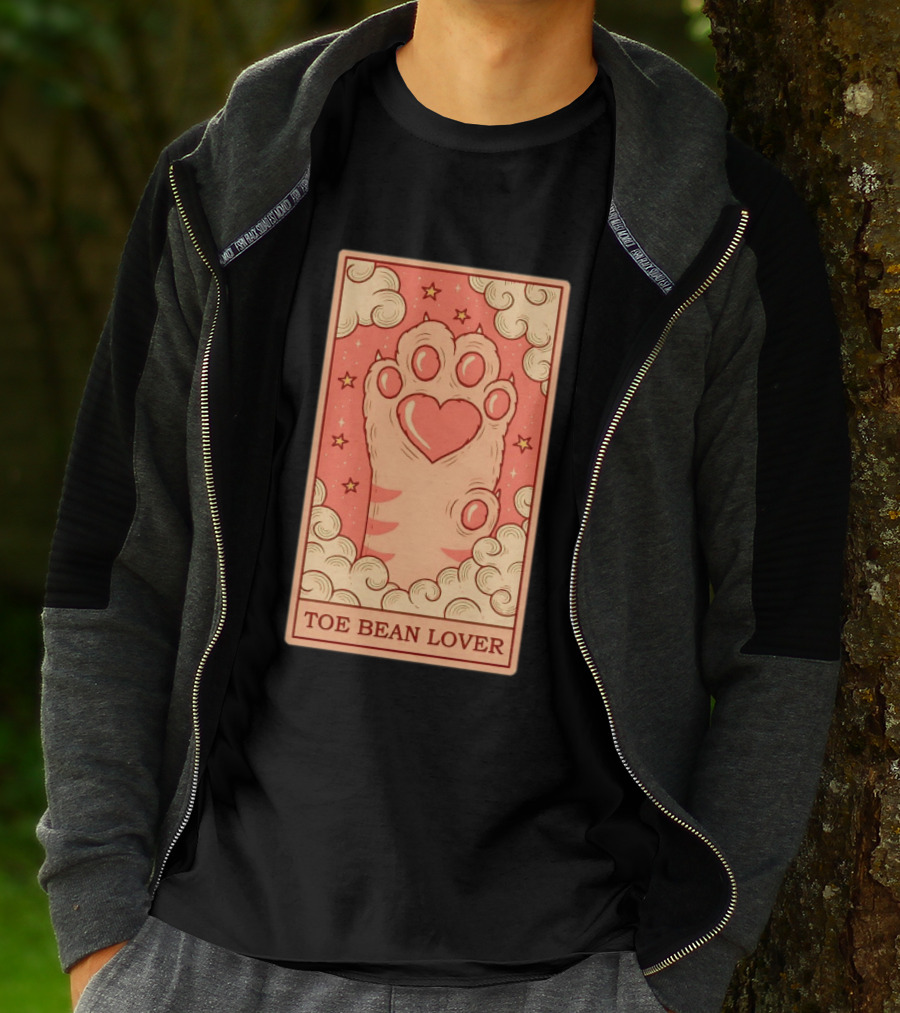 Toe Bean Lover Cat Paw Heart And Stars Whimsical T-Shirt