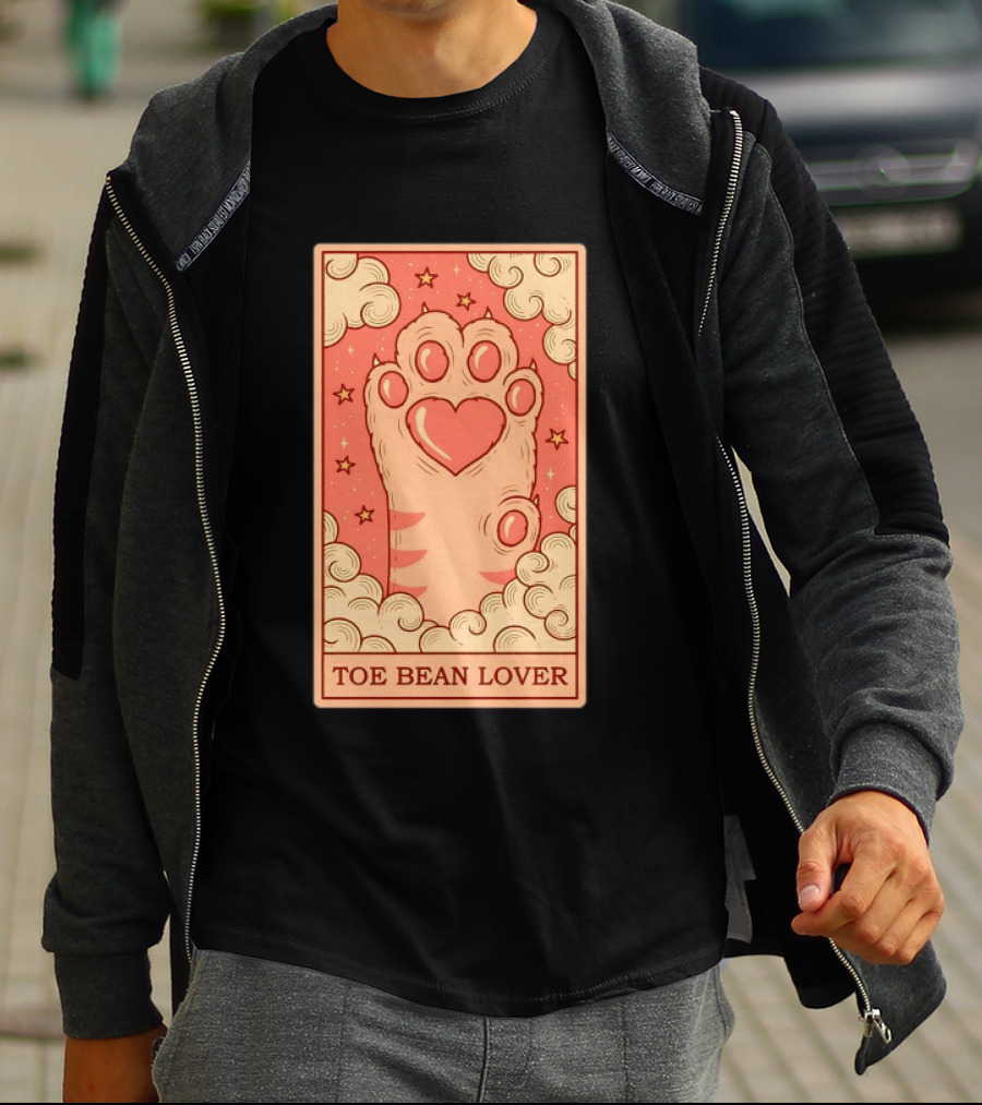 Toe Bean Lover Cat Paw Heart And Stars Whimsical T-Shirt