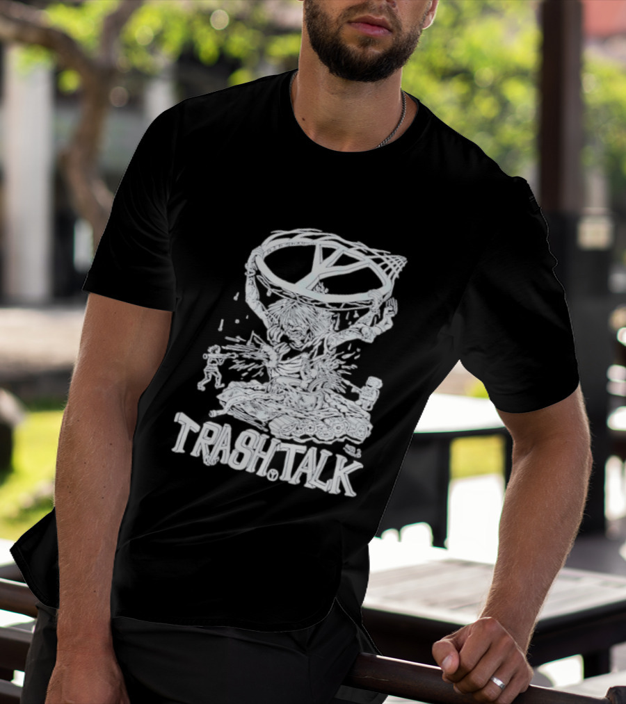 Trash Talk Tank War Hardcore Punk Skater And Tank Collision T-Shirt