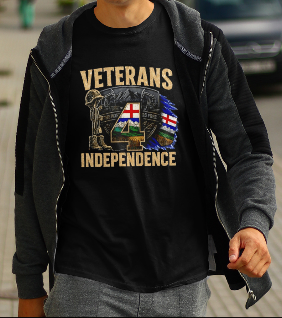 Veterans 4 Independence The North Stands Free Alberta Flag T-Shirt