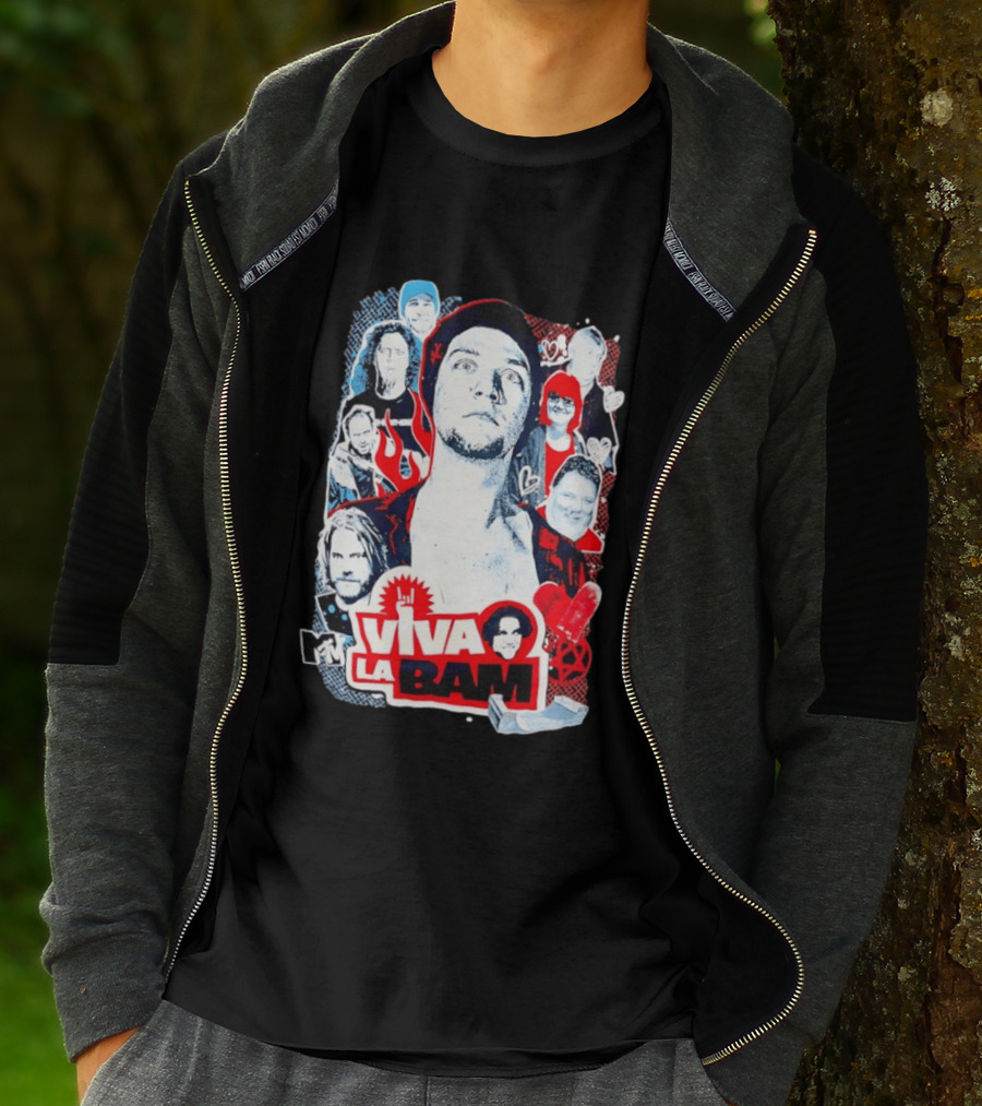 Viva La Bam MTV Jackass Cast Collage Reality TV Series T-Shirt