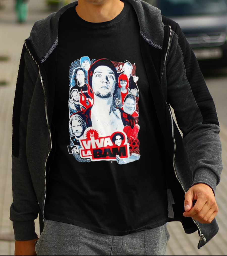 Viva La Bam MTV Jackass Cast Collage Reality TV Series T-Shirt