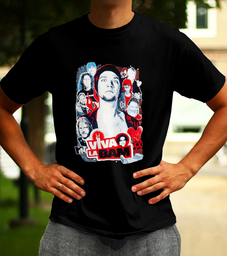 Viva La Bam MTV Jackass Cast Collage Reality TV Series T-Shirt