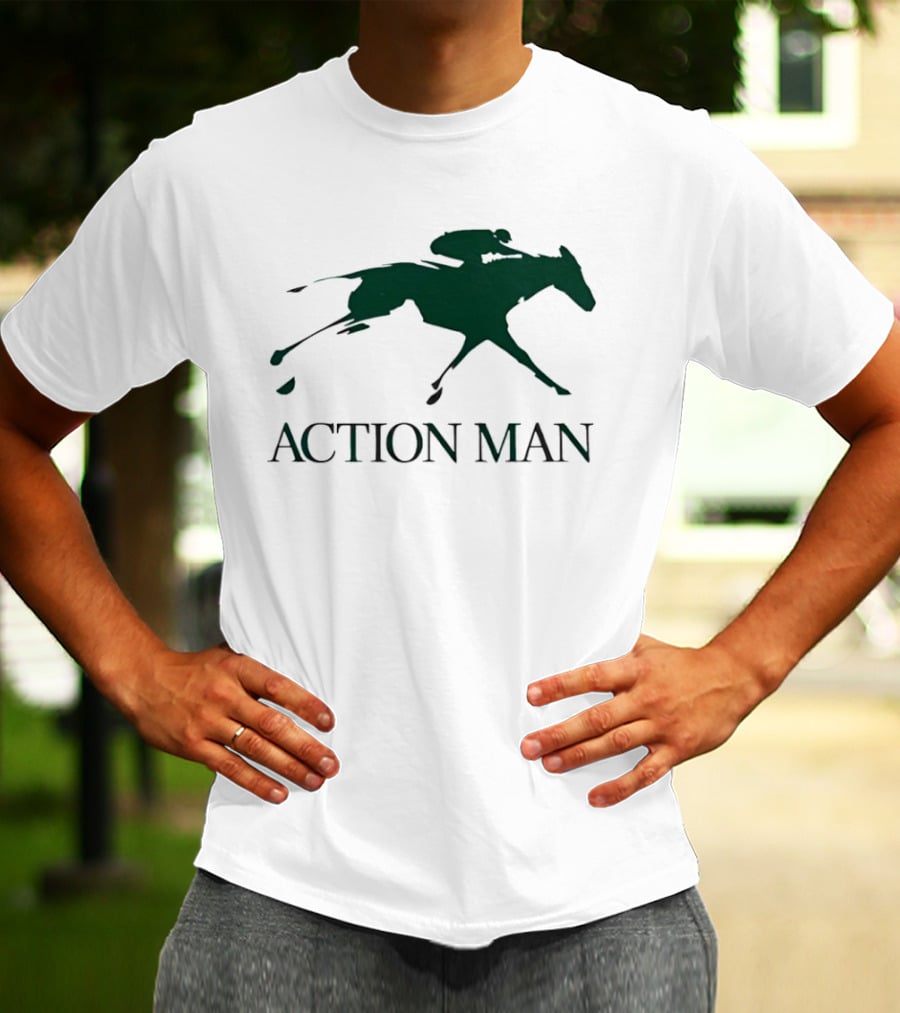 ACTION MAN Horse Racing Iconic Athlete Equestrian Speed T-Shirt