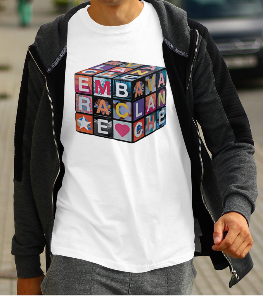 Avalanche Embrace Rubiks Cube Heart Star Colorful Letters T-Shirt