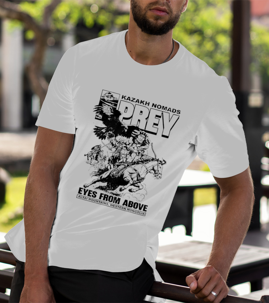 Kazakh Nomads Prey Altai Mountains Western Mongolia Eagle Rider T-Shirt