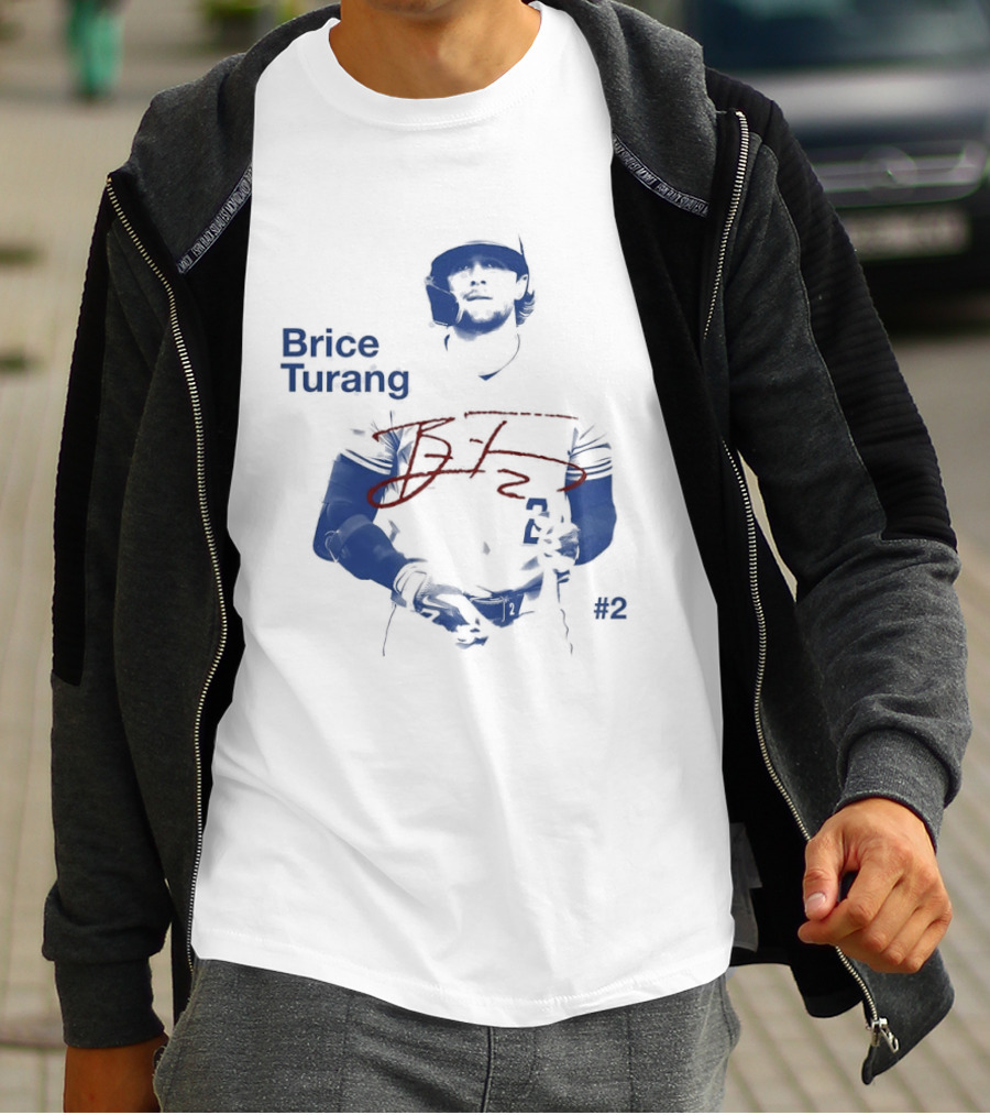 Brice Turang Milwaukee Brewers 2026 Star Player Number 2 Signature T-Shirt