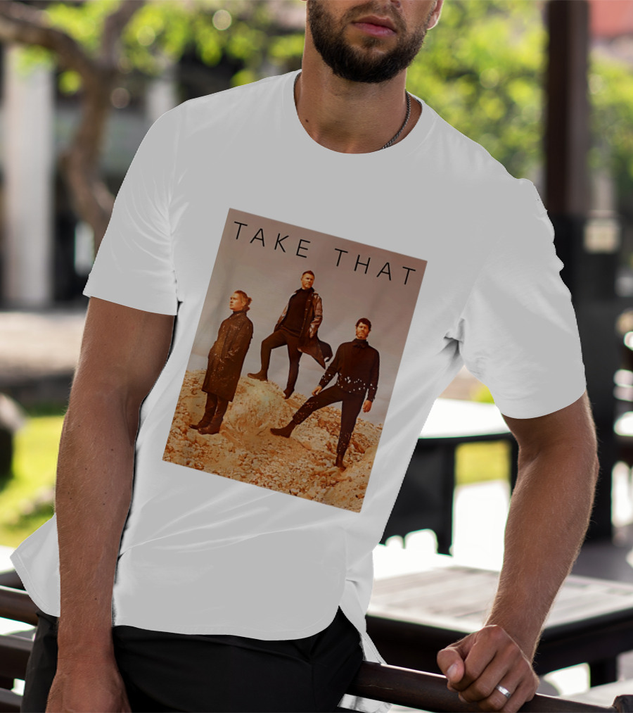 Take That Band Members Standing On Rocky Terrain T-Shirt