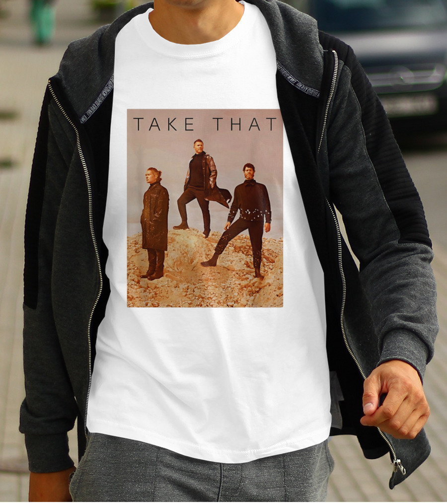 Take That Band Members Standing On Rocky Terrain T-Shirt