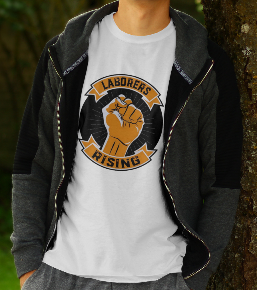 Laborers Rising Fist Solidarity Power Union Worker Movement T-Shirt