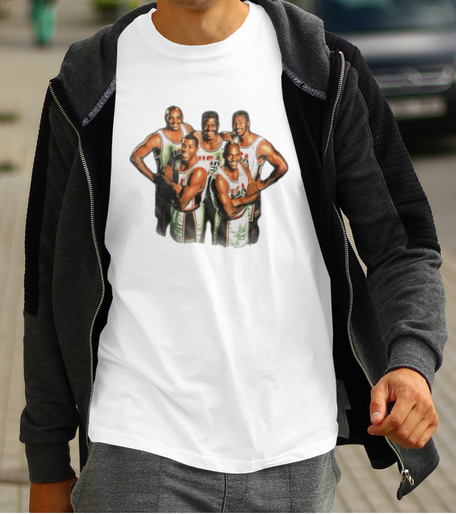 USA Dream Team Michael Jordan Magic Johnson Charles Barkley Patrick Ewing David Robinson T-Shirt