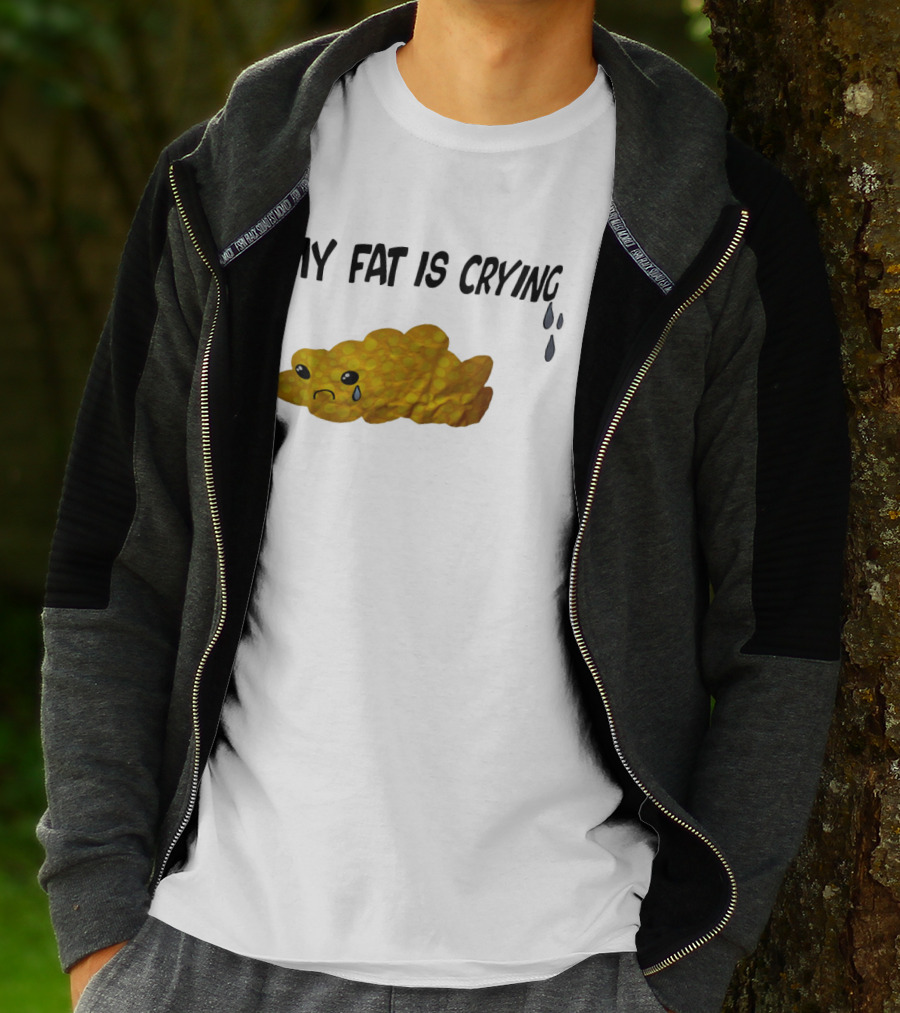 MY FAT IS CRYING Sad Goldfish Cracker Tears T-Shirt