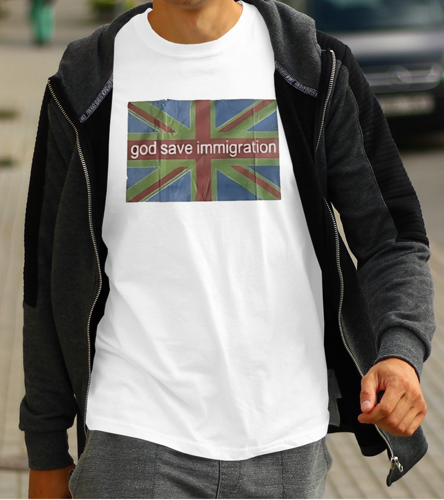 God Save Immigration Union Jack Flag Protest T-Shirt