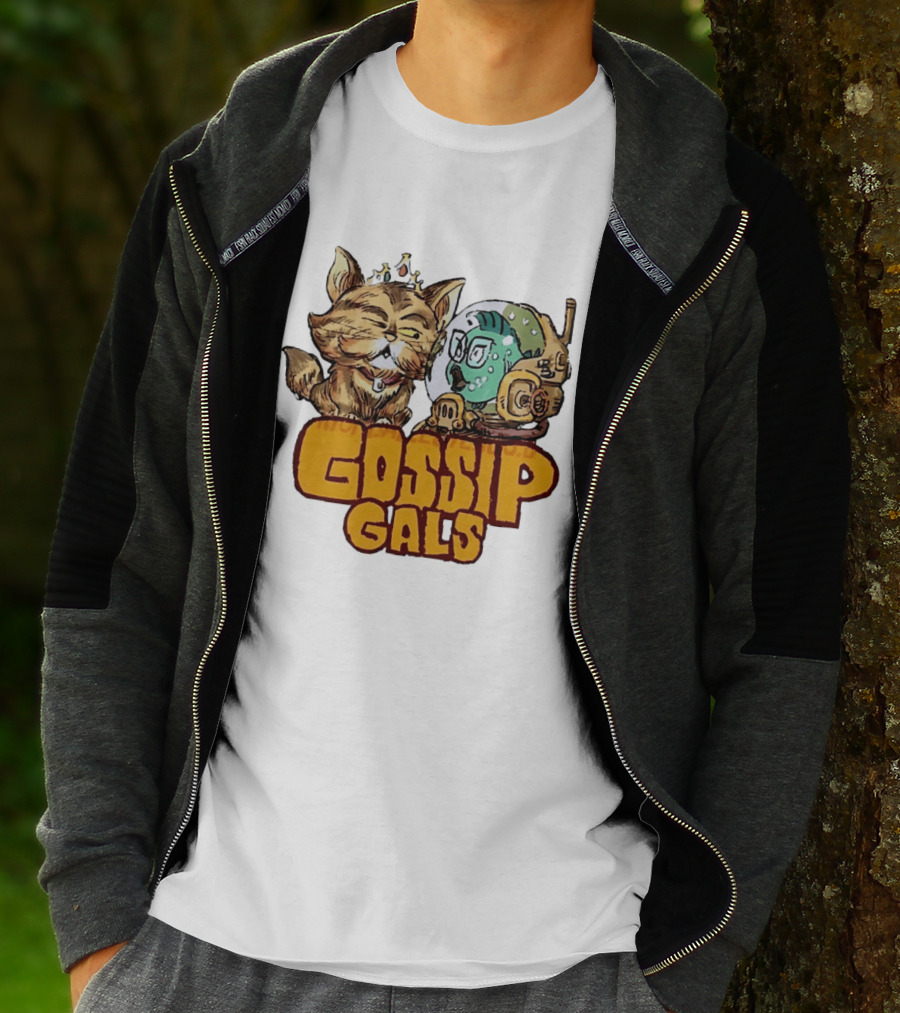 Gossip Gals Royal Cat With Crown And Fish In Astronaut Helmet T-Shirt