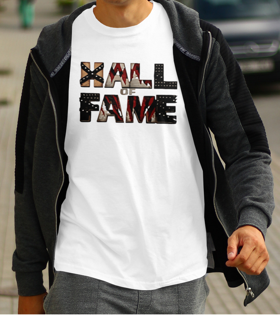 Hall Of Fame Horror Themed Letters With Blood Splatter T-Shirt