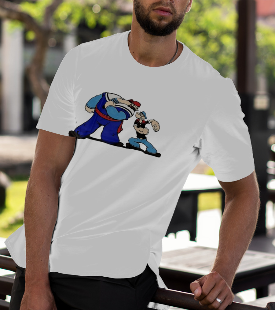 Popeye Vs Sindbad Epic Showdown Classic Cartoon Battle T-Shirt