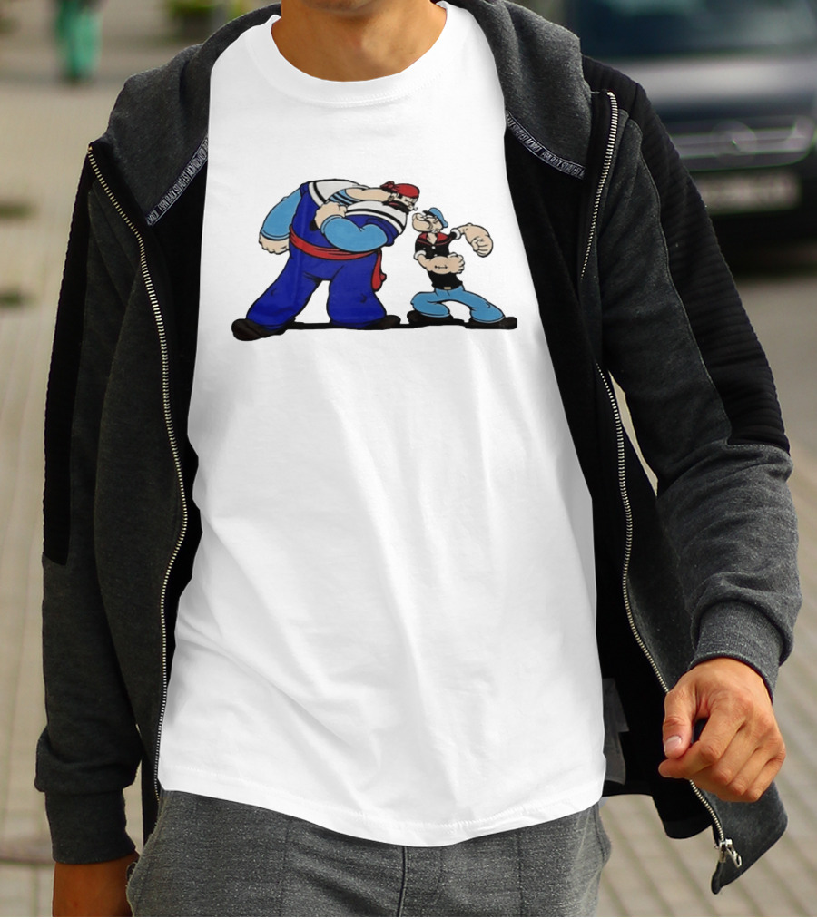 Popeye Vs Sindbad Epic Showdown Classic Cartoon Battle T-Shirt
