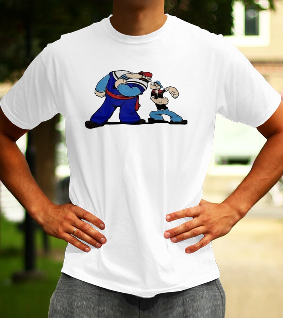 Popeye Vs Sindbad Epic Showdown Classic Cartoon Battle T-Shirt