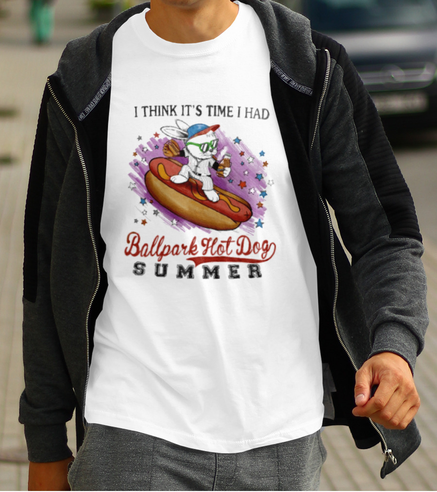 Rabbit I Think It's Time I Had Ballpark Hot Dog Summer T-Shirt
