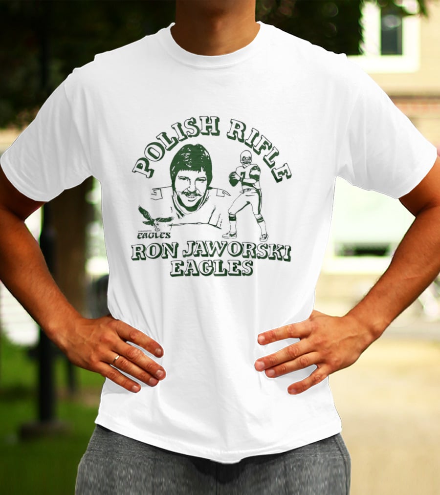 Polish Rifle Ron Jaworski Eagles Quarterback Sketch T-Shirt