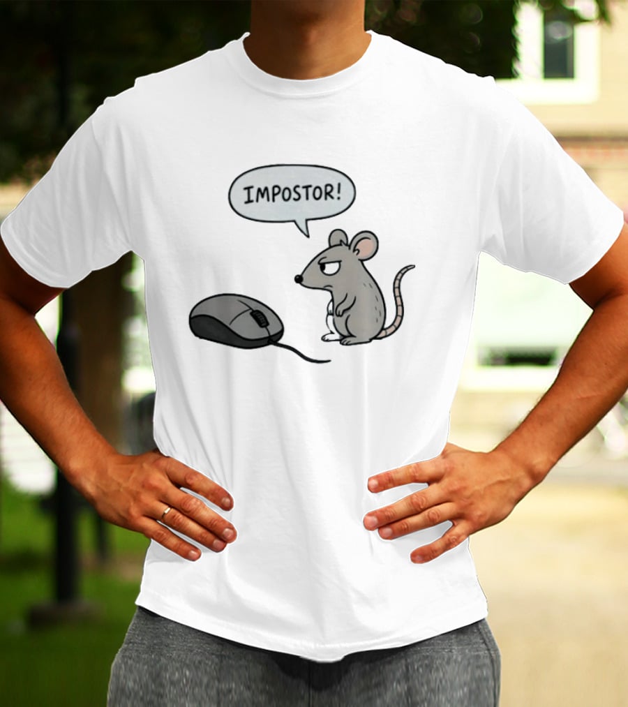 Impostor Mouse Rat Among Us Rodent Computer Joke T-Shirt