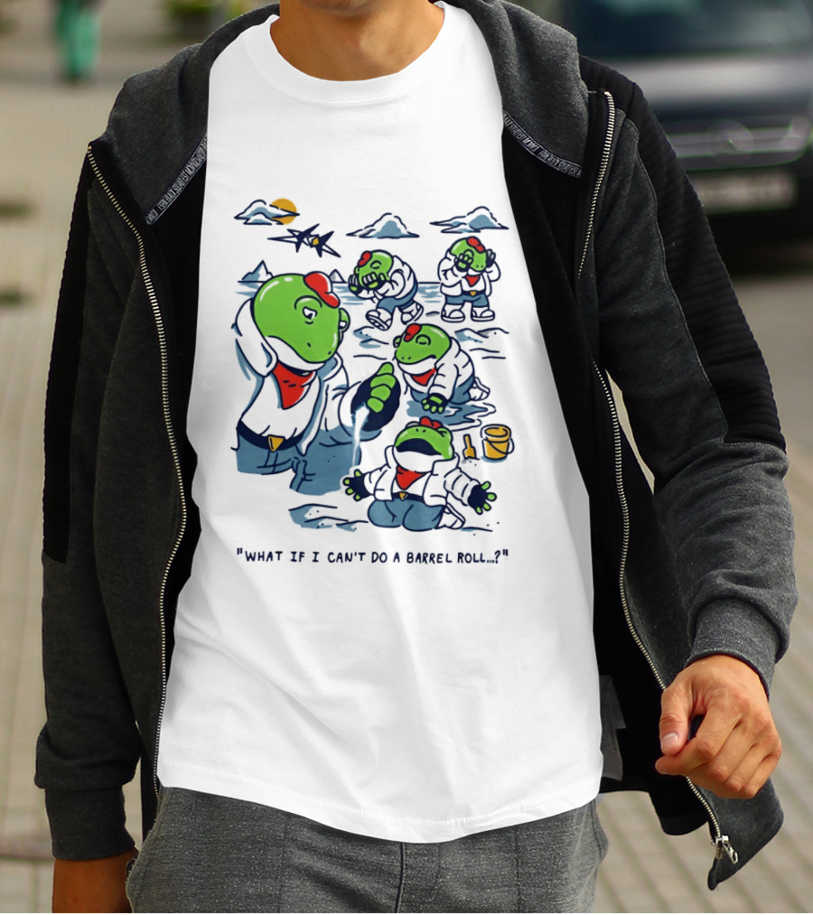 Slippy Toad Star Fox What If I Can't Do A Barrel Roll Scene T-Shirt